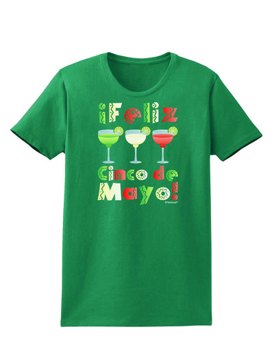 Margaritas - Mexican Flag Colors - Feliz Cinco de Mayo Womens Dark T-Shirt by TooLoud-Womens T-Shirt-TooLoud-Kelly-Green-X-Small-Davson Sales