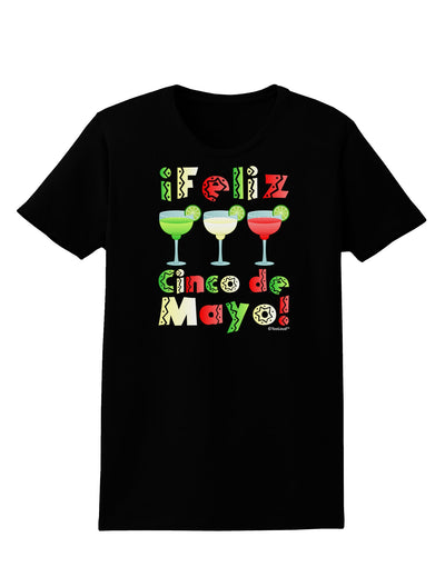 Margaritas - Mexican Flag Colors - Feliz Cinco de Mayo Womens Dark T-Shirt by TooLoud-Womens T-Shirt-TooLoud-Black-X-Small-Davson Sales