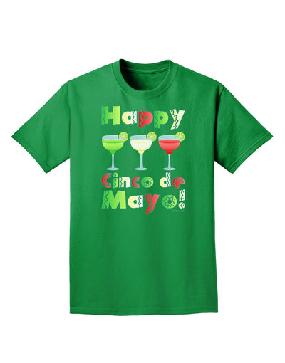 Margaritas - Mexican Flag Colors - Happy Cinco de Mayo Adult Dark T-Shirt by TooLoud-Mens T-Shirt-TooLoud-Kelly-Green-Small-Davson Sales