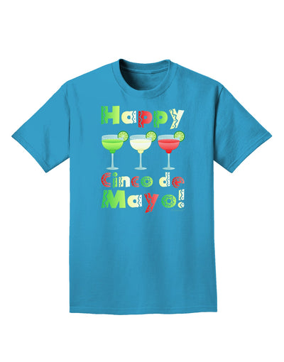 Margaritas - Mexican Flag Colors - Happy Cinco de Mayo Adult Dark T-Shirt by TooLoud-Mens T-Shirt-TooLoud-Turquoise-Small-Davson Sales