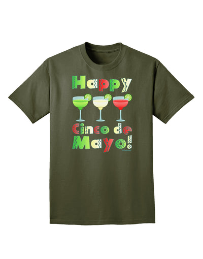 Margaritas - Mexican Flag Colors - Happy Cinco de Mayo Adult Dark T-Shirt by TooLoud-Mens T-Shirt-TooLoud-Military-Green-Small-Davson Sales