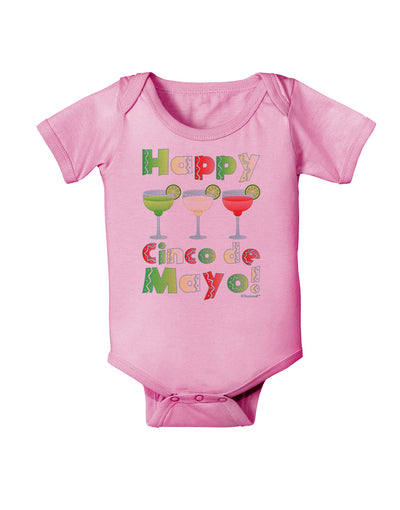 Margaritas - Mexican Flag Colors - Happy Cinco de Mayo Baby Romper Bodysuit by TooLoud-Baby Romper-TooLoud-Light-Pink-06-Months-Davson Sales