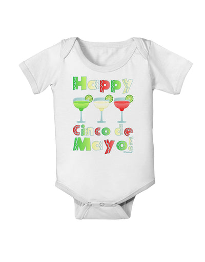 Margaritas - Mexican Flag Colors - Happy Cinco de Mayo Baby Romper Bodysuit by TooLoud-Baby Romper-TooLoud-White-06-Months-Davson Sales