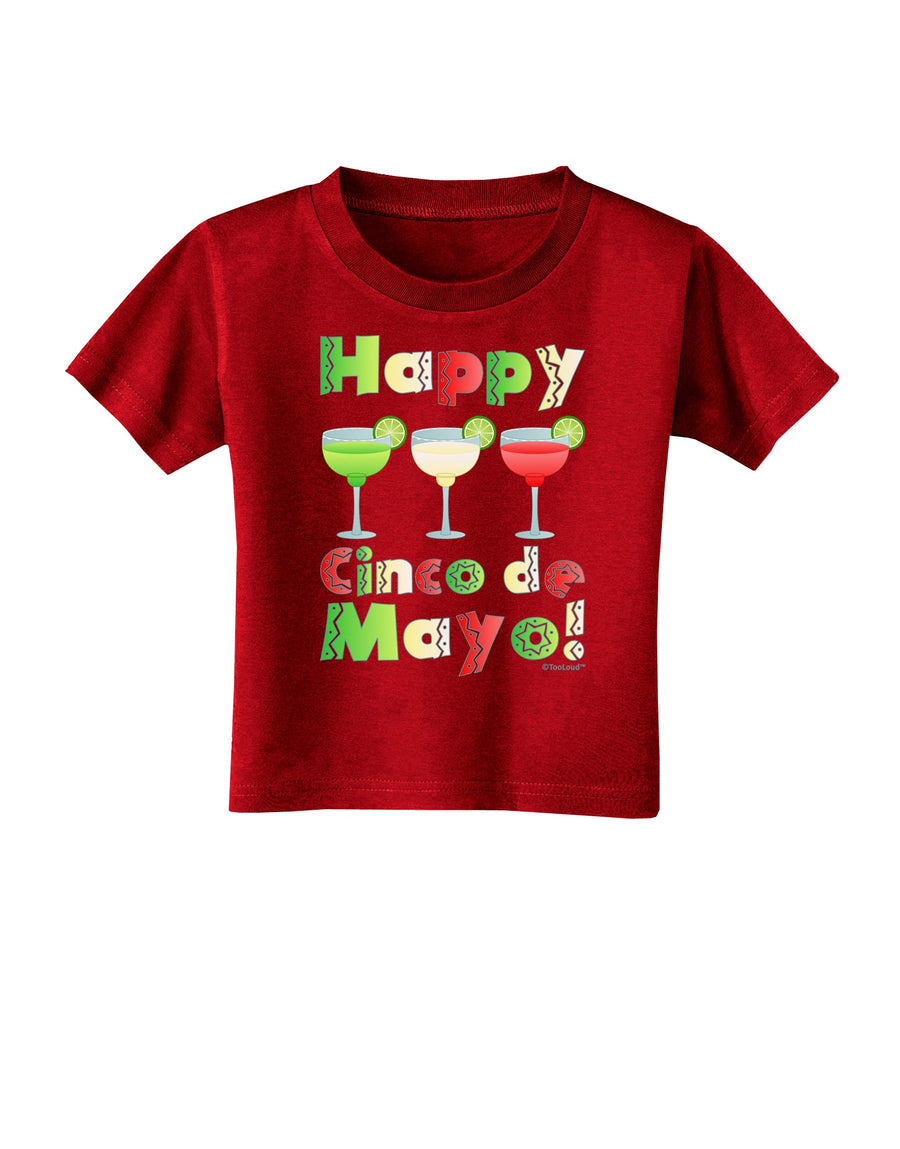 Margaritas - Mexican Flag Colors - Happy Cinco de Mayo Toddler T-Shirt Dark by TooLoud-Toddler T-Shirt-TooLoud-Black-2T-Davson Sales