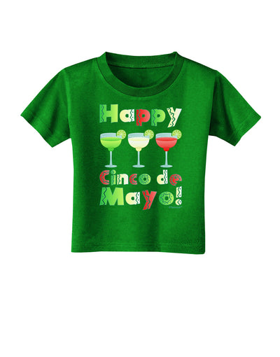 Margaritas - Mexican Flag Colors - Happy Cinco de Mayo Toddler T-Shirt Dark by TooLoud-Toddler T-Shirt-TooLoud-Clover-Green-2T-Davson Sales