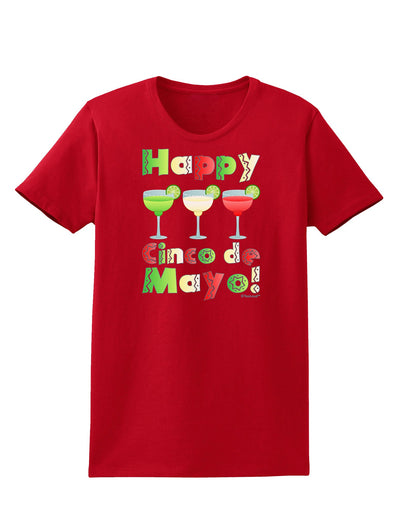 Margaritas - Mexican Flag Colors - Happy Cinco de Mayo Womens Dark T-Shirt by TooLoud-Womens T-Shirt-TooLoud-Red-X-Small-Davson Sales