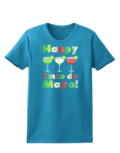 Margaritas - Mexican Flag Colors - Happy Cinco de Mayo Womens Dark T-Shirt by TooLoud-Womens T-Shirt-TooLoud-Turquoise-X-Small-Davson Sales