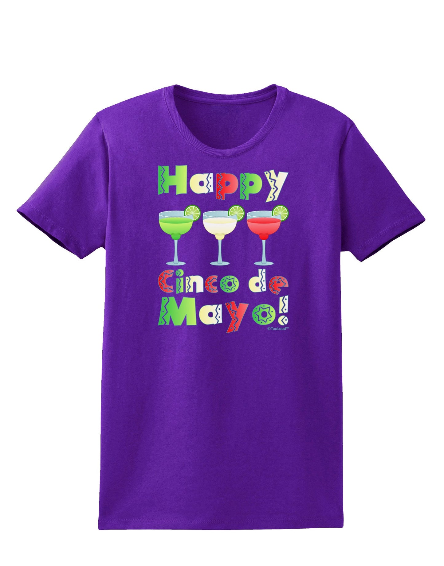 Margaritas - Mexican Flag Colors - Happy Cinco de Mayo Womens Dark T-Shirt by TooLoud-Womens T-Shirt-TooLoud-Purple-X-Small-Davson Sales
