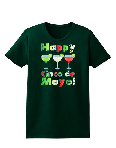 Margaritas - Mexican Flag Colors - Happy Cinco de Mayo Womens Dark T-Shirt by TooLoud-Womens T-Shirt-TooLoud-Forest-Green-Small-Davson Sales