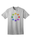 Marijuana Leaf Adult T-Shirt - Vibrant Rainbow Design-Mens T-shirts-TooLoud-AshGray-Small-Davson Sales