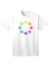 Marijuana Leaf Adult T-Shirt - Vibrant Rainbow Design-Mens T-shirts-TooLoud-White-Small-Davson Sales