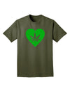 Marijuana Leaf Heart Green Adult Dark T-Shirt-Mens T-Shirt-TooLoud-Military-Green-Small-Davson Sales