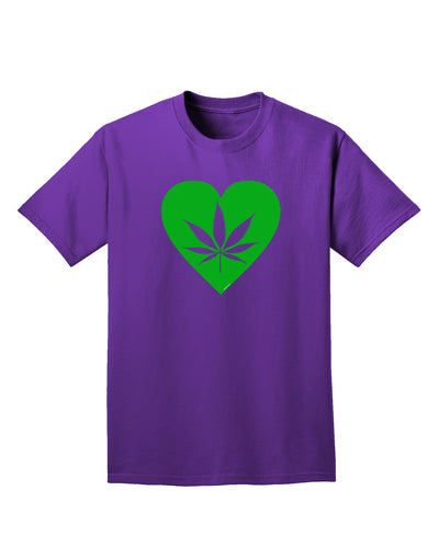 Marijuana Leaf Heart Green Adult Dark T-Shirt-Mens T-Shirt-TooLoud-Purple-Small-Davson Sales