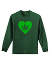 Marijuana Leaf Heart Green Adult Long Sleeve Dark T-Shirt-TooLoud-Dark-Green-Small-Davson Sales