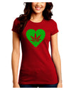 Marijuana Leaf Heart Green Juniors Crew Dark T-Shirt-T-Shirts Juniors Tops-TooLoud-Red-Juniors Fitted Small-Davson Sales