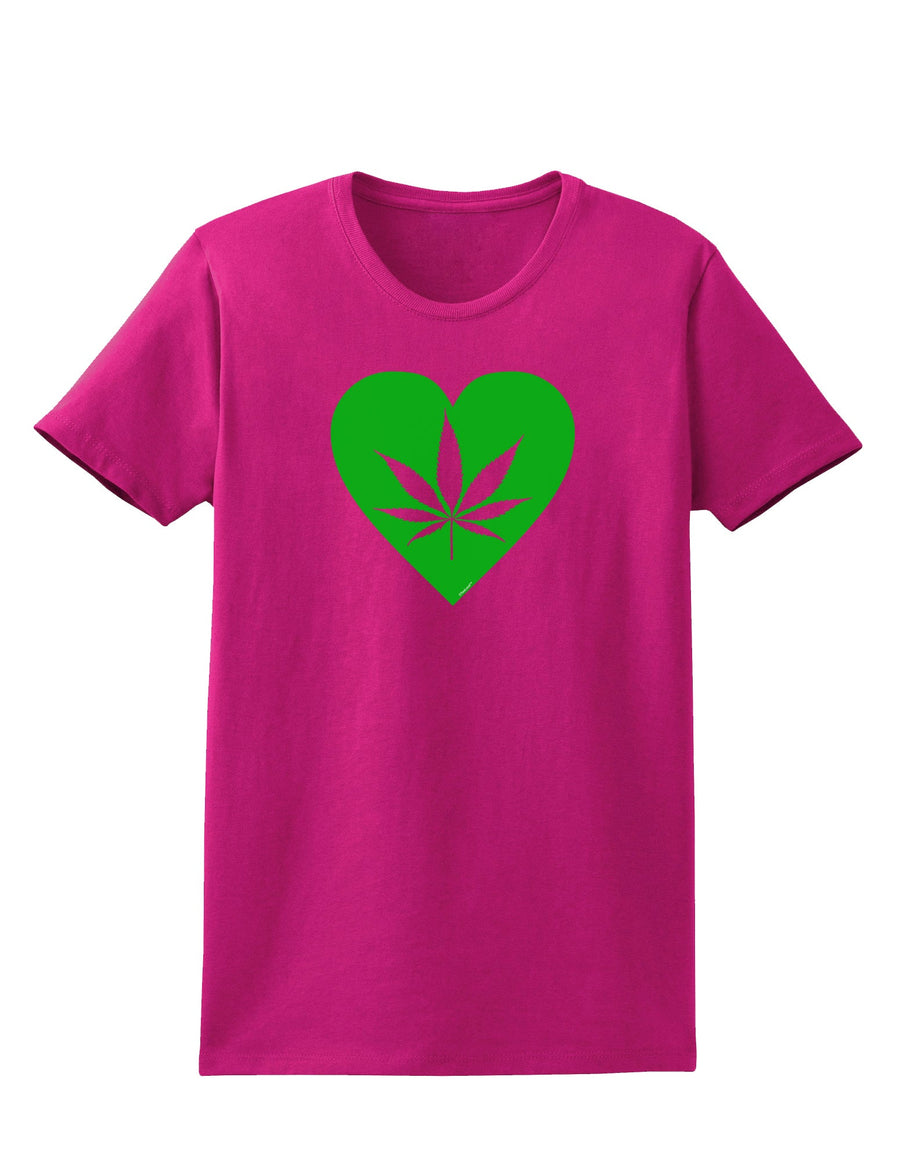 Marijuana Leaf Heart Green Womens Dark T-Shirt-Womens T-Shirt-TooLoud-Black-X-Small-Davson Sales