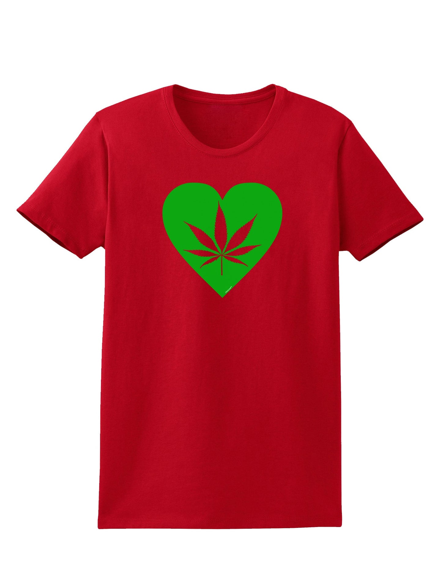 Marijuana Leaf Heart Green Womens Dark T-Shirt-Womens T-Shirt-TooLoud-Red-X-Small-Davson Sales