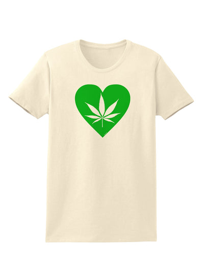 Marijuana Leaf Heart Green Womens T-Shirt-Womens T-Shirt-TooLoud-Natural-X-Small-Davson Sales