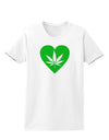 Marijuana Leaf Heart Green Womens T-Shirt-Womens T-Shirt-TooLoud-White-X-Small-Davson Sales