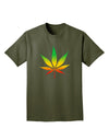 Marijuana Leaf Rastafarian Colors Adult Dark T-Shirt-Mens T-Shirt-TooLoud-Military-Green-Small-Davson Sales