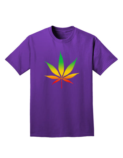 Marijuana Leaf Rastafarian Colors Adult Dark T-Shirt-Mens T-Shirt-TooLoud-Purple-Small-Davson Sales