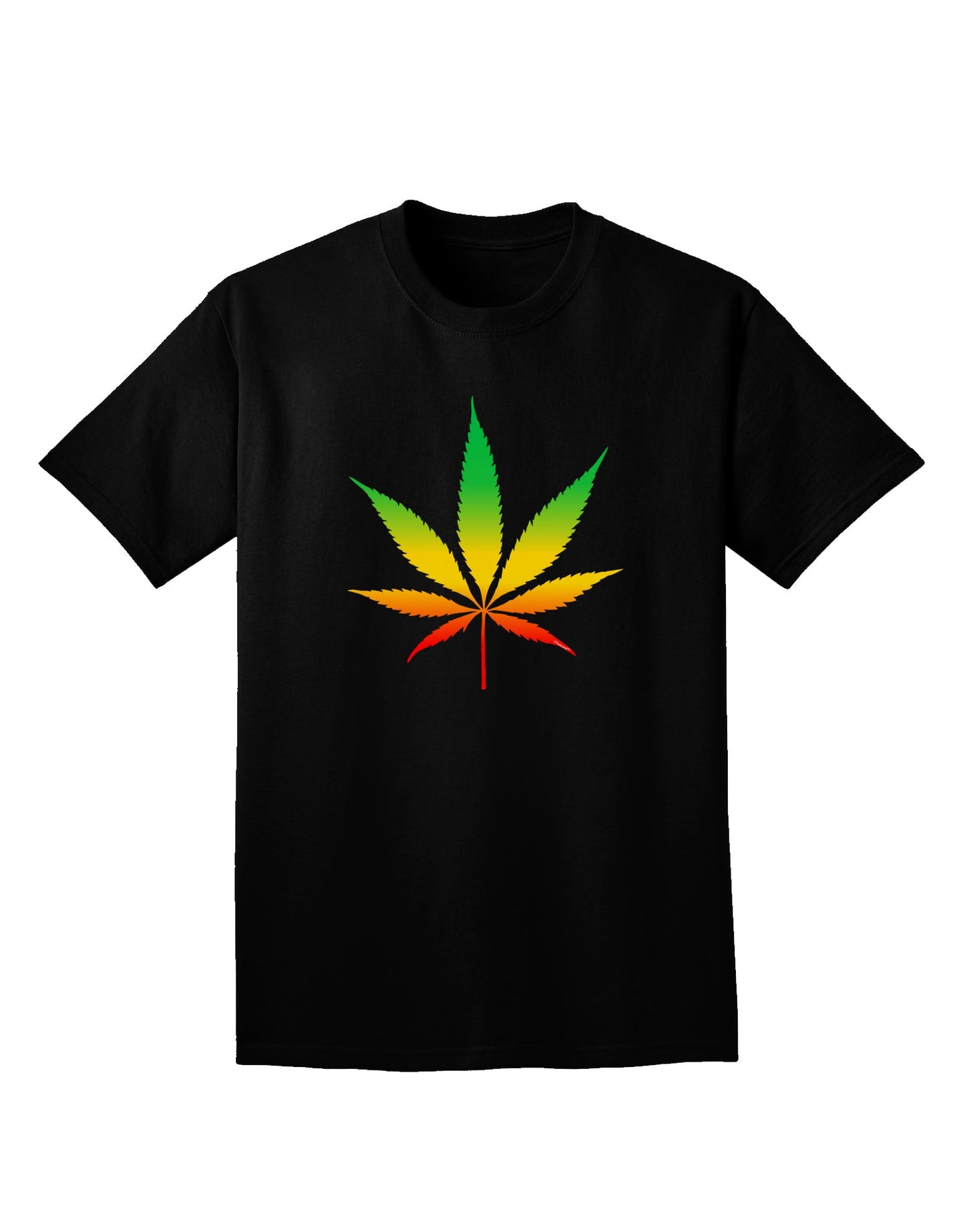 Marijuana Leaf Rastafarian Colors Adult Dark V-Neck T-Shirt-Mens V-Neck T-Shirt-TooLoud-Black-Small-Davson Sales