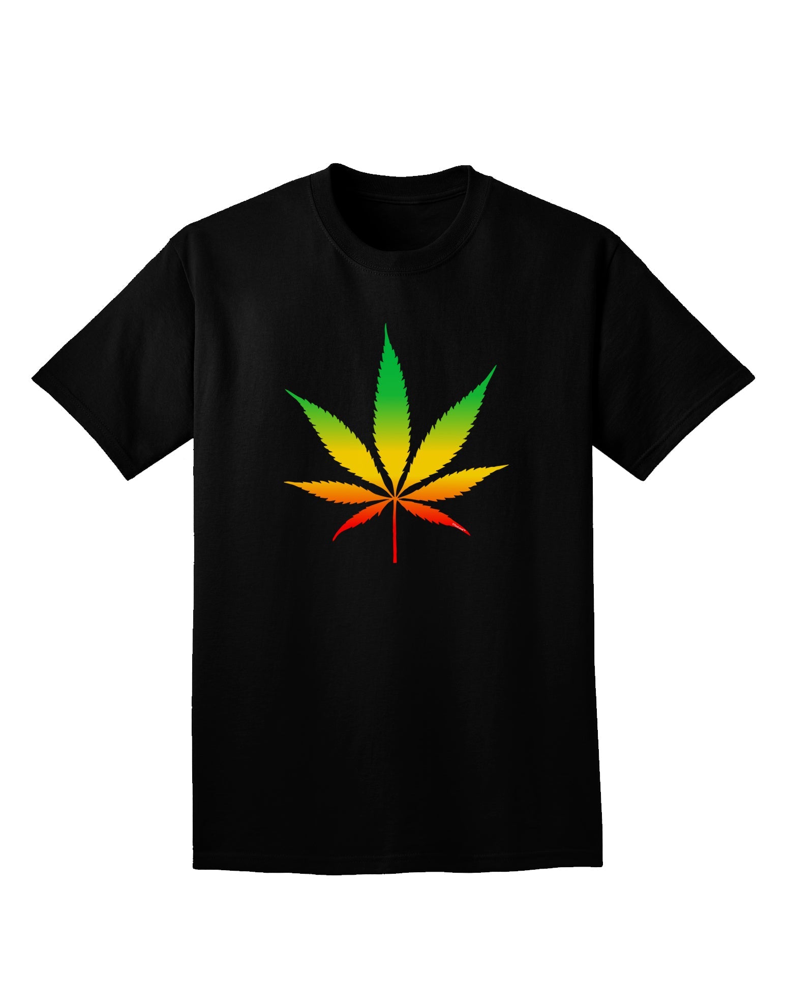 Marijuana Leaf Rastafarian Colors Adult Dark V-Neck T-Shirt-Mens V-Neck T-Shirt-TooLoud-Black-Small-Davson Sales
