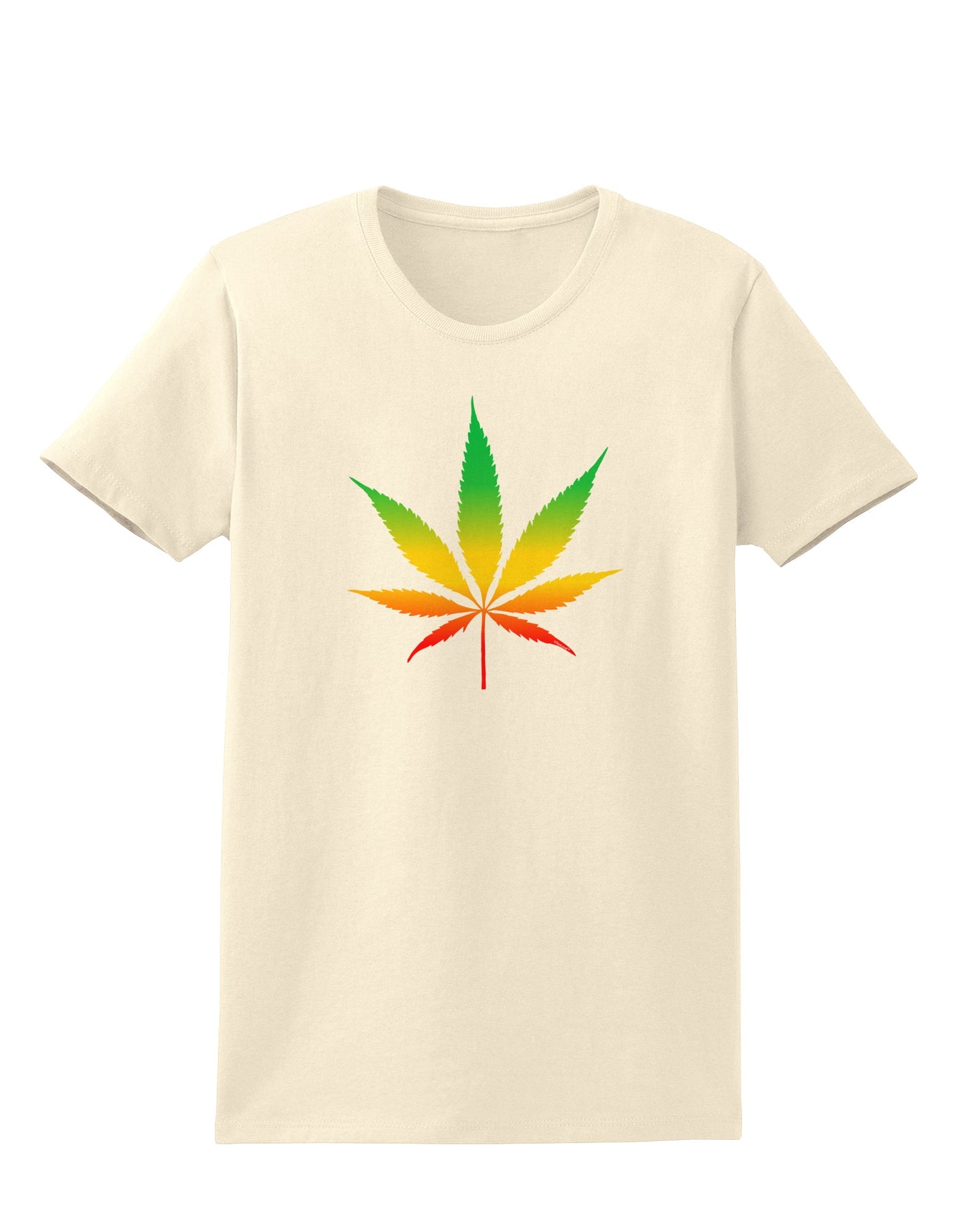 Marijuana Leaf Rastafarian Colors Womens T-Shirt-Womens T-Shirt-TooLoud-Natural-X-Small-Davson Sales