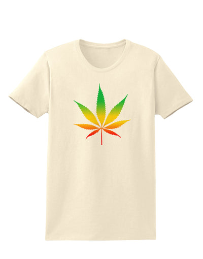 Marijuana Leaf Rastafarian Colors Womens T-Shirt-Womens T-Shirt-TooLoud-Natural-X-Small-Davson Sales