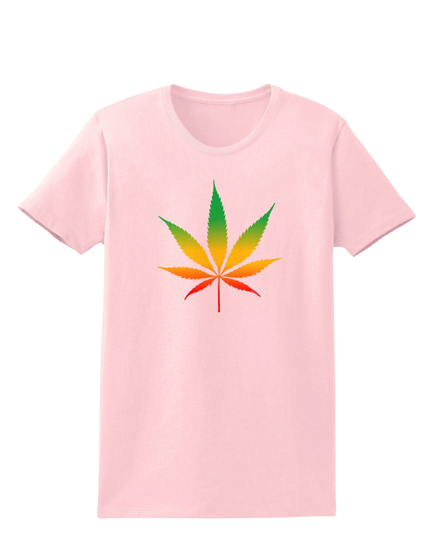 Marijuana Leaf Rastafarian Colors Womens T-Shirt-Womens T-Shirt-TooLoud-PalePink-X-Small-Davson Sales
