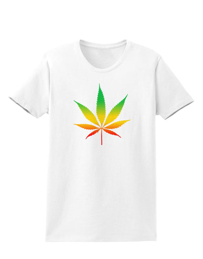 Marijuana Leaf Rastafarian Colors Womens T-Shirt-Womens T-Shirt-TooLoud-White-X-Small-Davson Sales