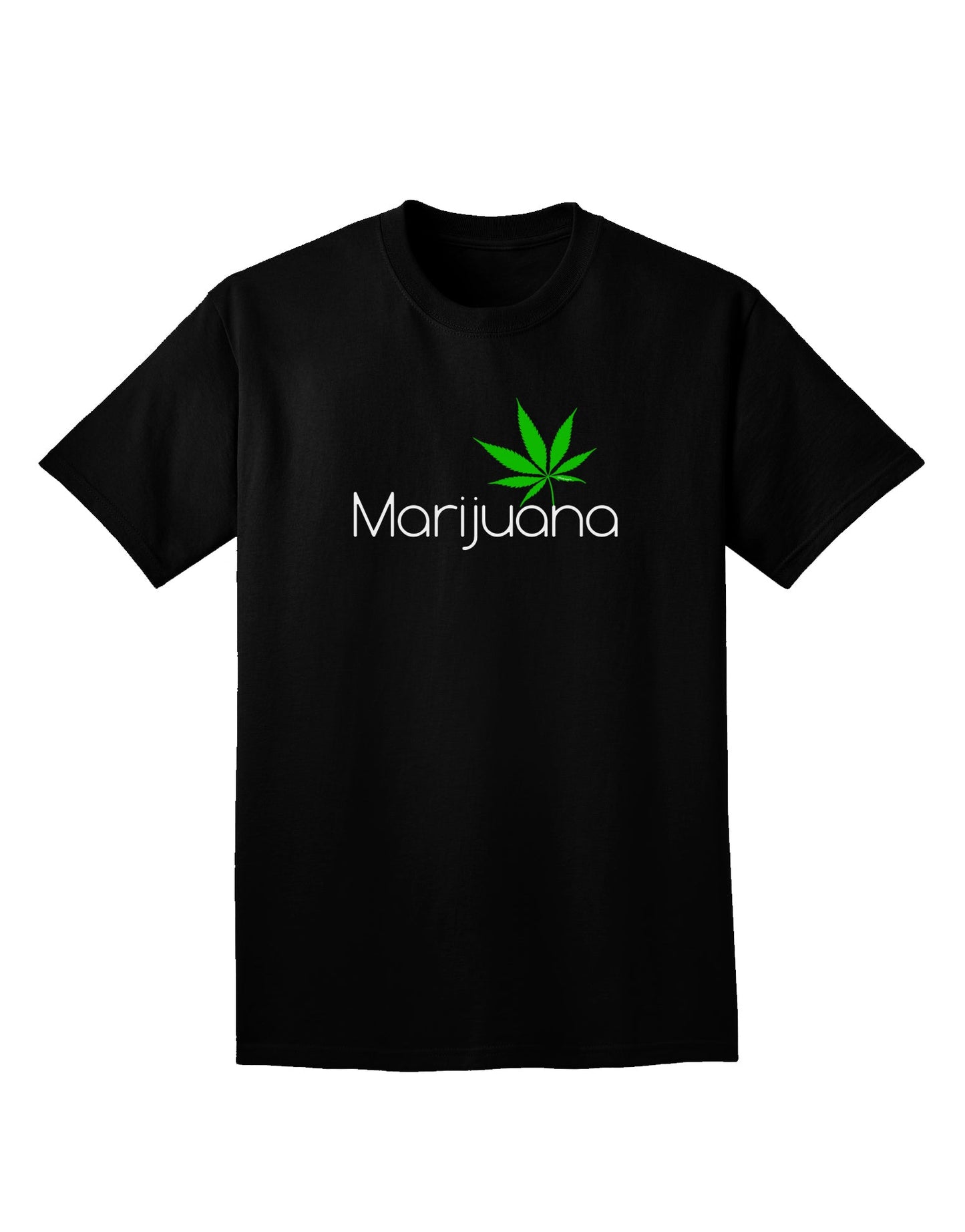 Marijuana Text and Leaf Adult Dark V-Neck T-Shirt-Mens V-Neck T-Shirt-TooLoud-Black-Small-Davson Sales