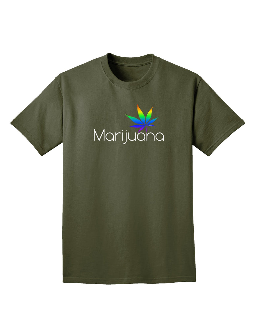 Marijuana Text and Leaf - Rainbow Adult Dark T-Shirt-Mens T-Shirt-TooLoud-Black-Small-Davson Sales