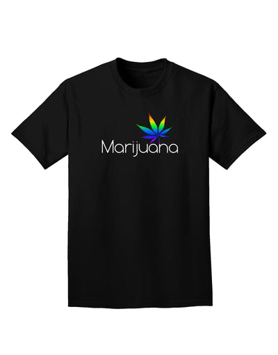 Marijuana Text and Leaf - Rainbow Adult Dark T-Shirt-Mens T-Shirt-TooLoud-Black-Small-Davson Sales