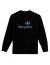 Marijuana Text and Leaf - Rainbow Adult Long Sleeve Dark T-Shirt-TooLoud-Black-Small-Davson Sales