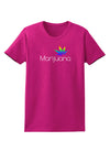 Marijuana Text and Leaf - Rainbow Womens Dark T-Shirt-Womens T-Shirt-TooLoud-Hot-Pink-Small-Davson Sales