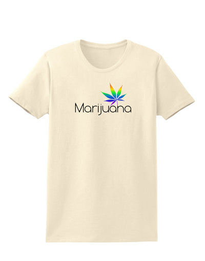 Marijuana Text and Leaf - Rainbow Womens T-Shirt-Womens T-Shirt-TooLoud-Natural-X-Small-Davson Sales