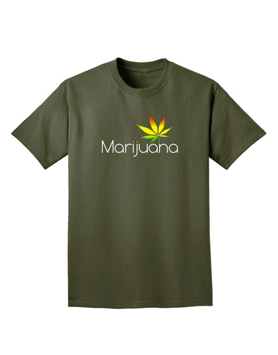 Marijuana Text and Leaf - Rastafarian Adult Dark T-Shirt-Mens T-Shirt-TooLoud-Military-Green-Small-Davson Sales