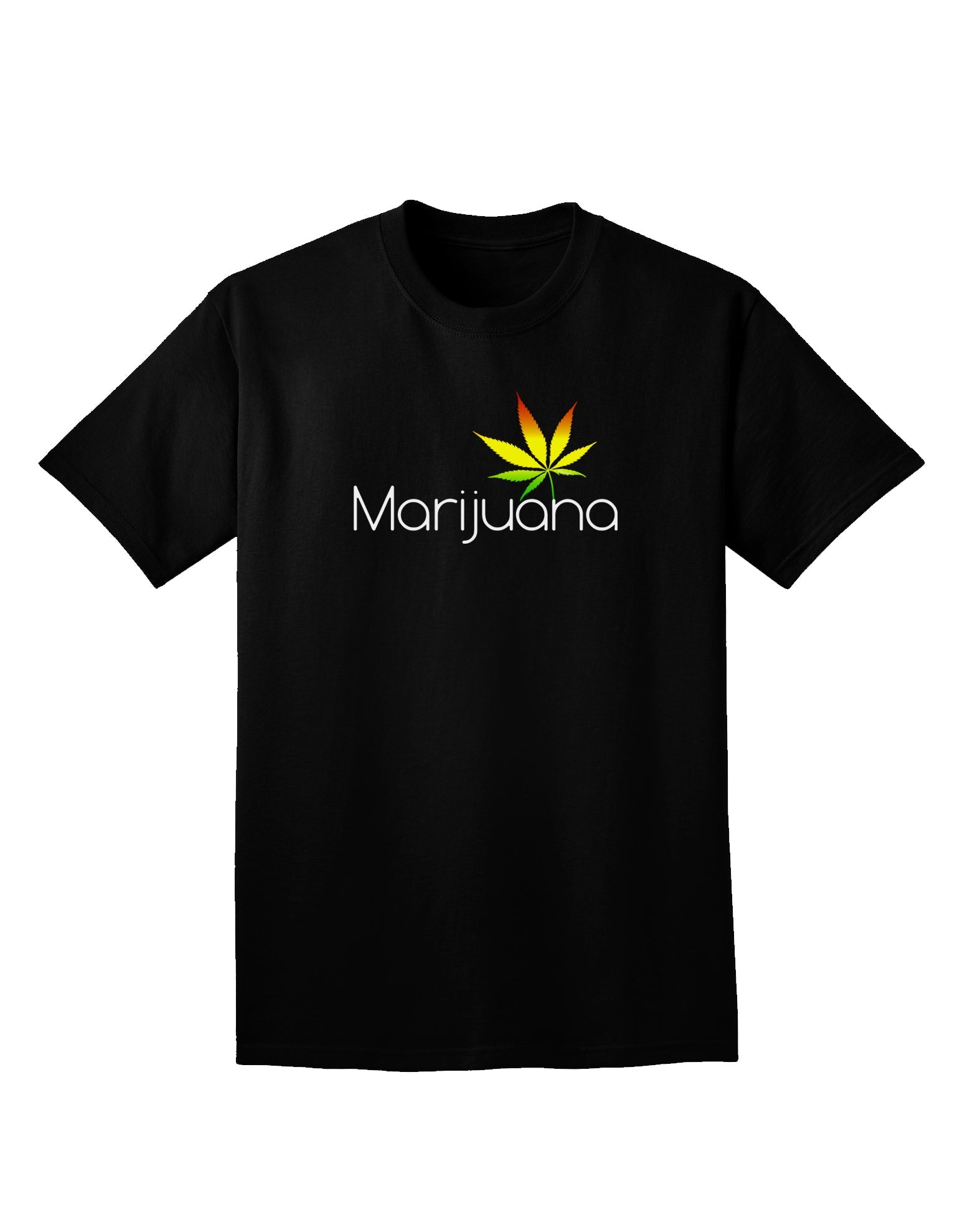 Marijuana Text and Leaf - Rastafarian Adult Dark V-Neck T-Shirt-Mens V-Neck T-Shirt-TooLoud-Black-Small-Davson Sales