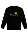 Marijuana Text and Leaf - Rastafarian Adult Long Sleeve Dark T-Shirt-TooLoud-Black-Small-Davson Sales