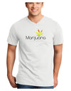 Marijuana Text and Leaf - Rastafarian Adult V-Neck T-shirt-Mens V-Neck T-Shirt-TooLoud-White-Small-Davson Sales