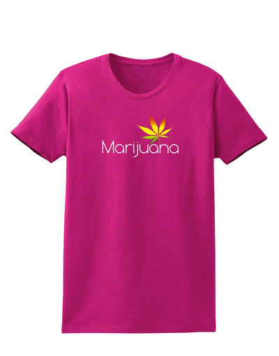 Marijuana Text and Leaf - Rastafarian Womens Dark T-Shirt-Womens T-Shirt-TooLoud-Hot-Pink-Small-Davson Sales