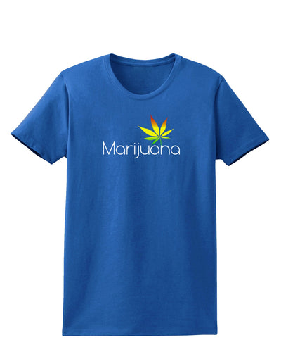 Marijuana Text and Leaf - Rastafarian Womens Dark T-Shirt-Womens T-Shirt-TooLoud-Royal-Blue-X-Small-Davson Sales