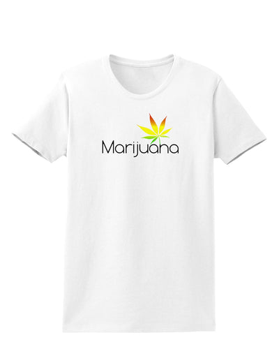 Marijuana Text and Leaf - Rastafarian Womens T-Shirt-Womens T-Shirt-TooLoud-White-X-Small-Davson Sales