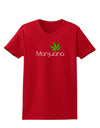 Marijuana Text and Leaf Womens Dark T-Shirt-Womens T-Shirt-TooLoud-Red-X-Small-Davson Sales