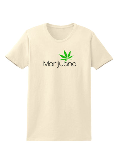 Marijuana Text and Leaf Womens T-Shirt-Womens T-Shirt-TooLoud-Natural-X-Small-Davson Sales