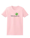 Marijuana Text and Leaf Womens T-Shirt-Womens T-Shirt-TooLoud-PalePink-X-Small-Davson Sales