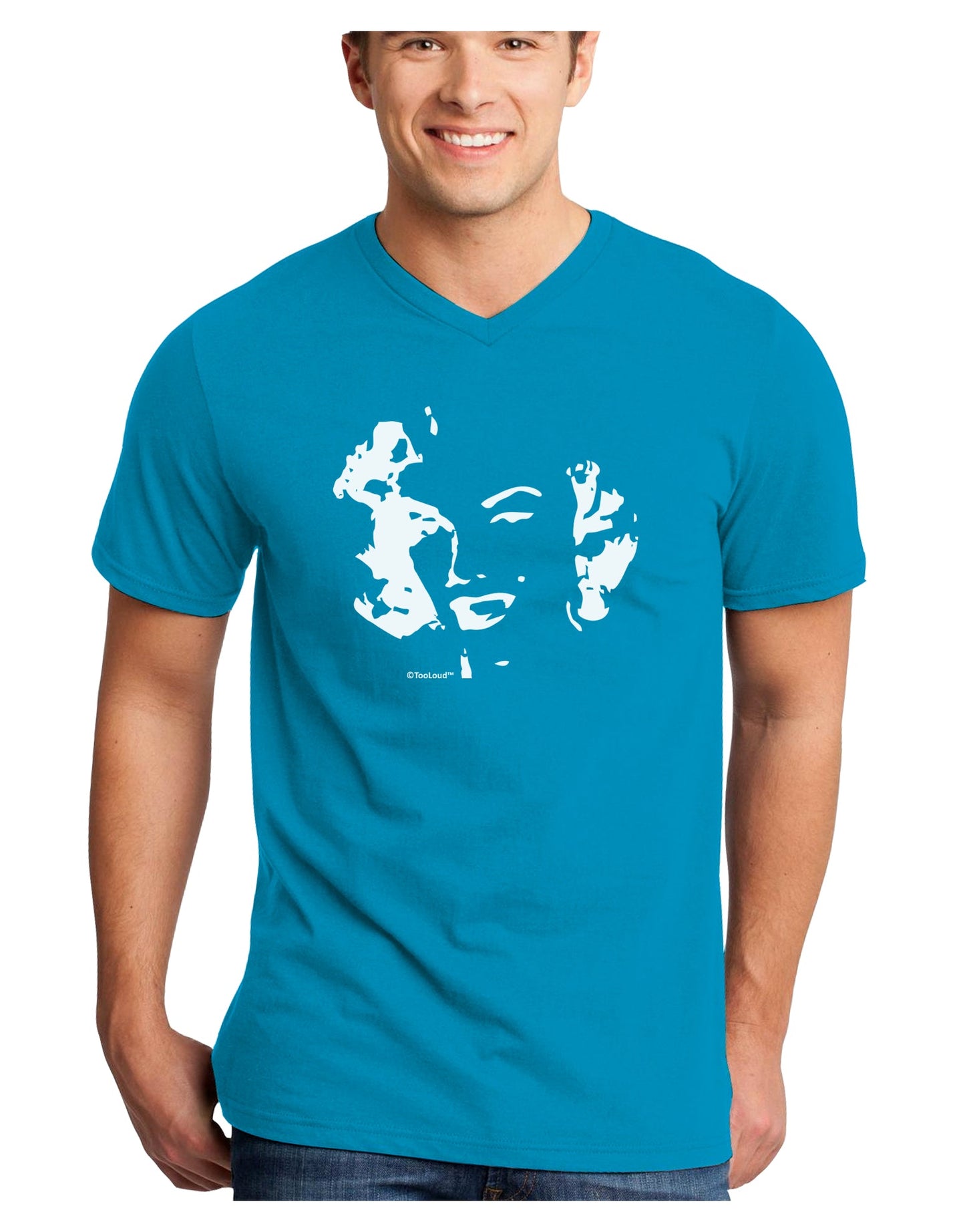 Marilyn Monroe Cutout Design Adult Dark V-Neck T-Shirt by TooLoud-Mens V-Neck T-Shirt-TooLoud-Turquoise-Small-Davson Sales