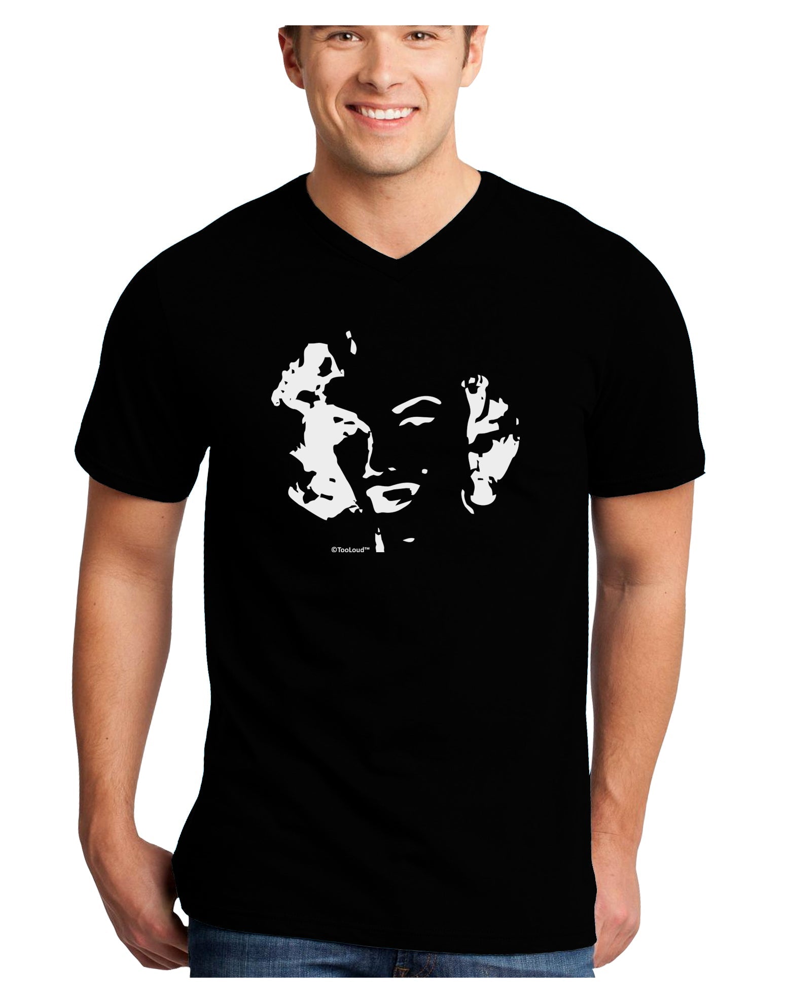 Marilyn Monroe Cutout Design Adult Dark V-Neck T-Shirt by TooLoud-Mens V-Neck T-Shirt-TooLoud-Black-Small-Davson Sales