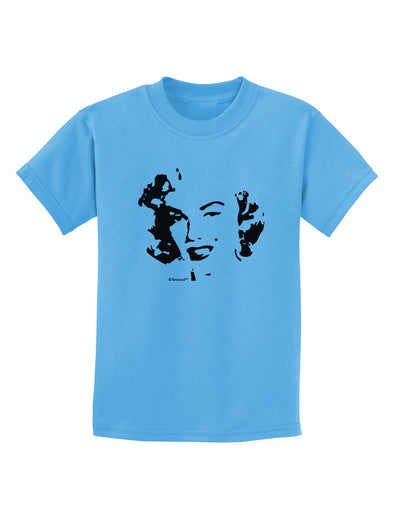 Marilyn Monroe Cutout Design Childrens T-Shirt by TooLoud-Childrens T-Shirt-TooLoud-Aquatic-Blue-X-Small-Davson Sales